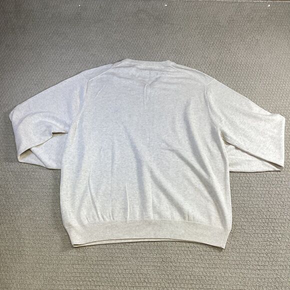 CHAPS Cotton Silk Sweater XXL V-Neck Ivory NWT - Picture 2 of 6